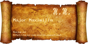 Major Maximilla névjegykártya