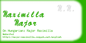 maximilla major business card